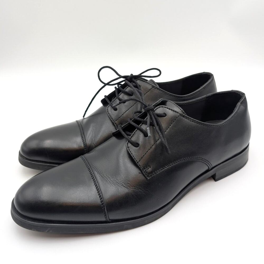 Nordstrom Elliott Cap Toe Lace-Up Derby Shoes Men's Black Size 12M EU45